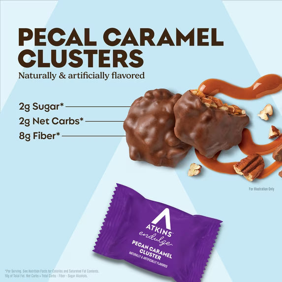 Atkins Endulge Pecan Caramel Clusters – Keto Friendly, 10 Count