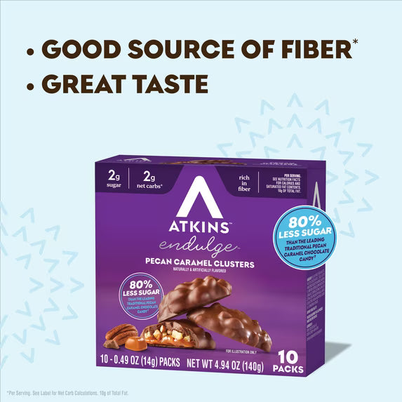 Atkins Endulge Pecan Caramel Clusters – Keto Friendly, 10 Count