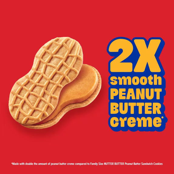 NUTTER BUTTER Double Nutty Peanut Butter Sandwich Cookies – Family Size, 15.27 oz