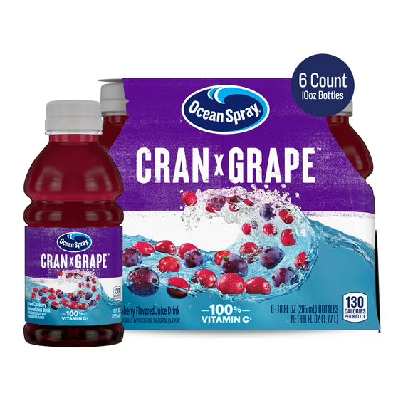 Ocean Spray Cran-Grape Cranberry Grape Juice Drinks – 6 Pack – 10 fl oz Bottles