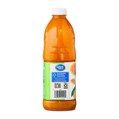 Great Value 100% Juice Orange Blend – 64 fl oz | Orange, Apple & Grape Juice