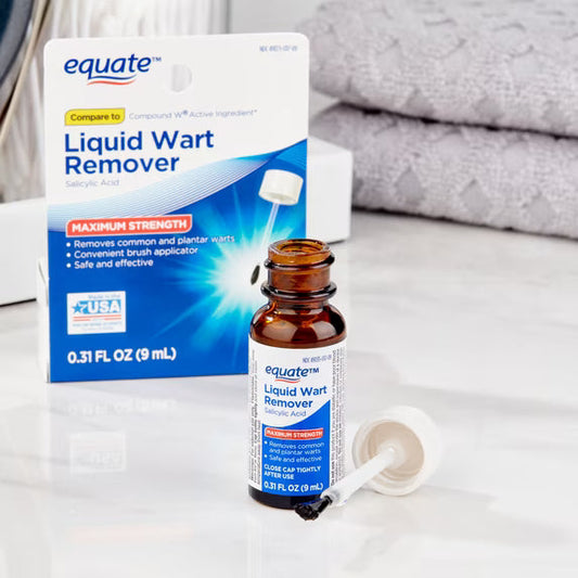 Equate Maximum Strength Liquid Wart Remover, 0.31 fl oz (9 mL) – 17% Salicylic Acid with Brush Applicator