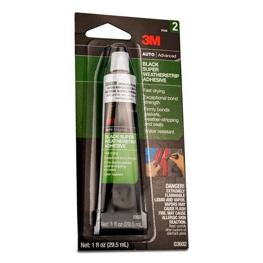 3M 03602 Black Super Weatherstrip Adhesive, 1 Oz – Automotive Rubber Seal & Gasket Adhesive