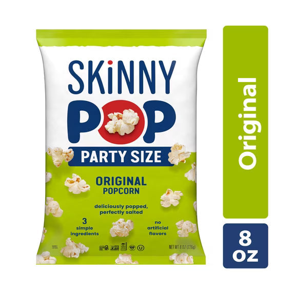 SkinnyPop Original Popcorn – Gluten Free, 8 oz Family Size Bag