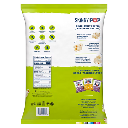 SkinnyPop Original Popcorn – Gluten Free, 8 oz Family Size Bag