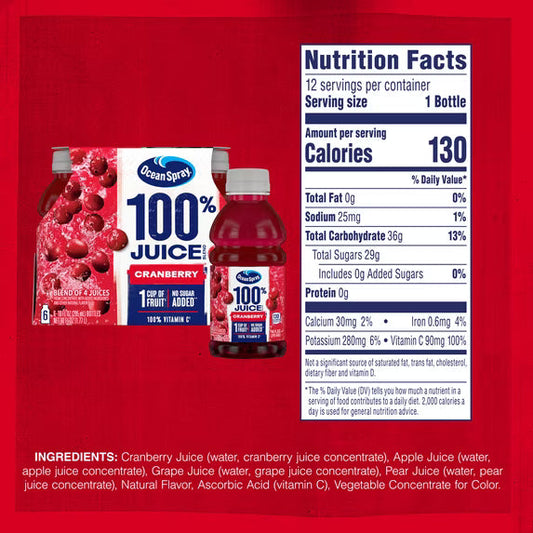 Ocean Spray Cran-Grape Cranberry Grape Juice Drinks – 6 Pack – 10 fl oz Bottles