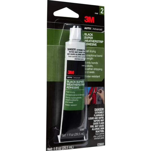 3M 03602 Black Super Weatherstrip Adhesive, 1 Oz – Automotive Rubber Seal & Gasket Adhesive