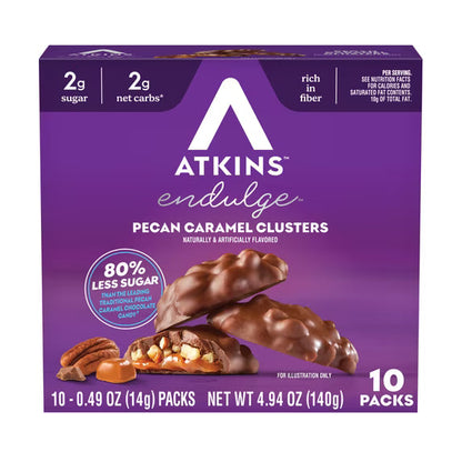 Atkins Endulge Pecan Caramel Clusters – Keto Friendly, 10 Count