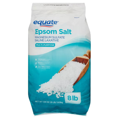 Equate Epsom Salt Magnesium Sulfate 128 oz (8 lb), Unscented – 100% Magnesium Sulfate USP