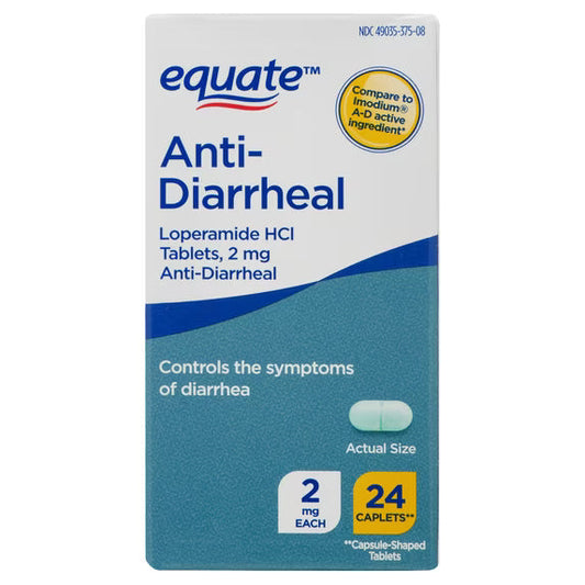 Equate Loperamide Tablets 2 mg, 24 Count – Anti-Diarrheal Relief