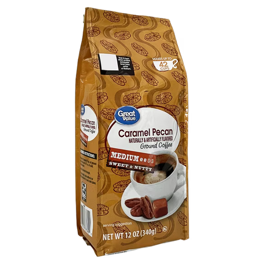 Caramel Pecan Ground Coffee – 12 oz | Medium Roast Flavored Coffee