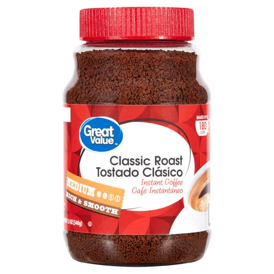 Classic Medium Roast Instant Coffee – 12 oz | Rich Aroma & Smooth Taste