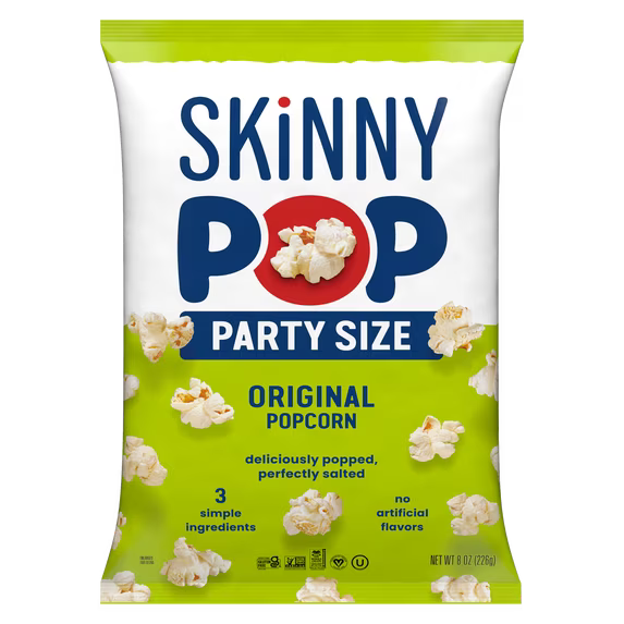 SkinnyPop Original Popcorn – Gluten Free, 8 oz Family Size Bag