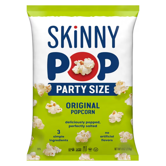 SkinnyPop Original Popcorn – Gluten Free, 8 oz Family Size Bag