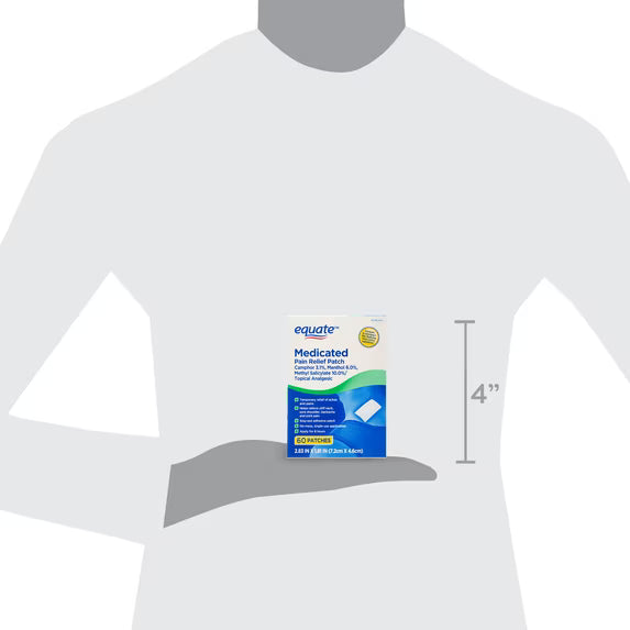 Equate Medicated Pain Relief Patch, 60 Count – Temporary Relief for Minor Muscle & Joint Aches and Pains